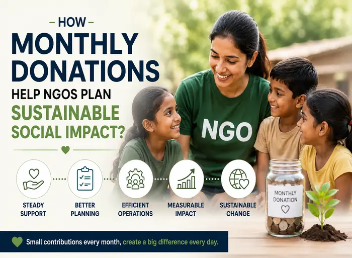 How Monthly Donations Help NGOs Plan Sustainable Social Impact?